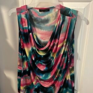 Multi colored cowl neck tank